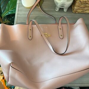 Coach snap close pink tote